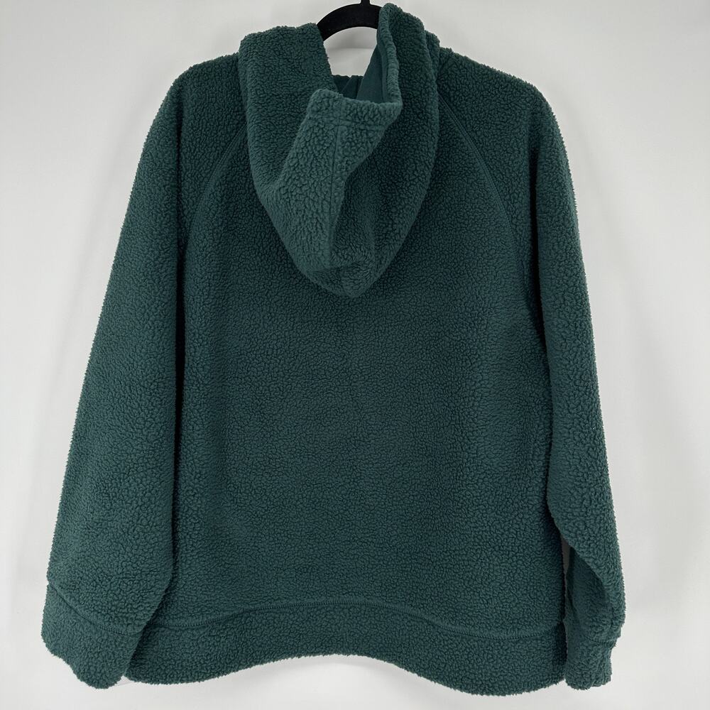 Topshop Borg Quarter Zip Fleece Hoodie Long Sleeve Pouch Pocket Sweater - Picture 3 of 7